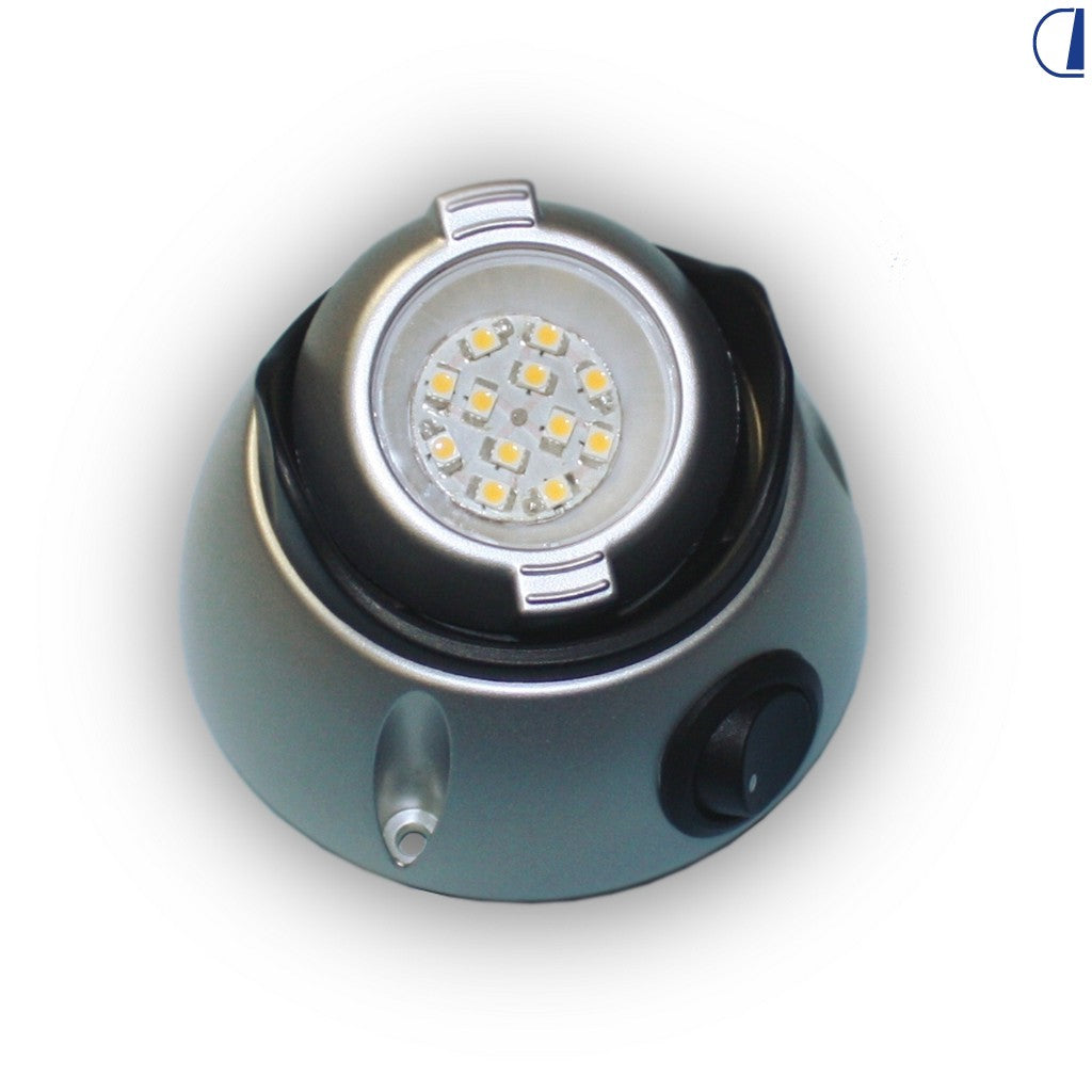 Faretto spot LED girevole 360° e basculante per camper