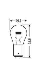 Osram Lampadina 12V Diadem - PR21/5W - 21/5W - BAW15d - 1 pz - Blister - Rosso