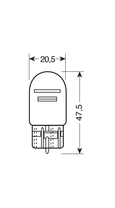 Pilot 12V Lampada con zoccolo vtr Blu-Xe 2 filamenti W21/5W 21/5W W3x16q 2 pz