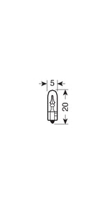 Pilot 12V Lampe mit Glasfassung - (T5) - 1,2W - W2x4,6d - 2 Stk.  - D/Blister - Blau 58355
