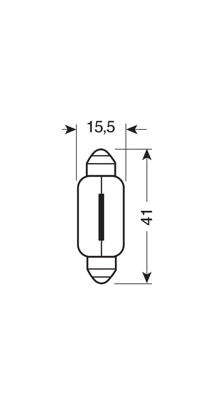 Lampa 12V Lampada siluro - 15x41 mm - 18W - SV8,5-8 - 2 pz - D/Blister 58112