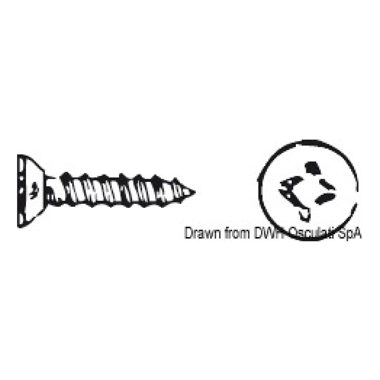 Osculati Viti autofilettanti testa svasata piana taglio a croce UNI 6955 DIN 7982 A2-7982-02.9X010