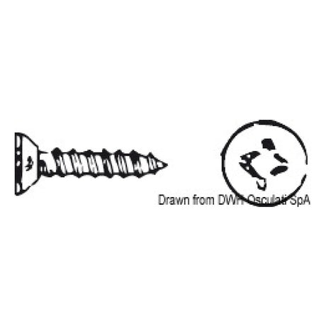 Osculati Selbstschneidende Schrauben mit flachem Senkkopf und Kreuzschlitz UNI 6955 DIN 7982 A2-7982-02.9X010