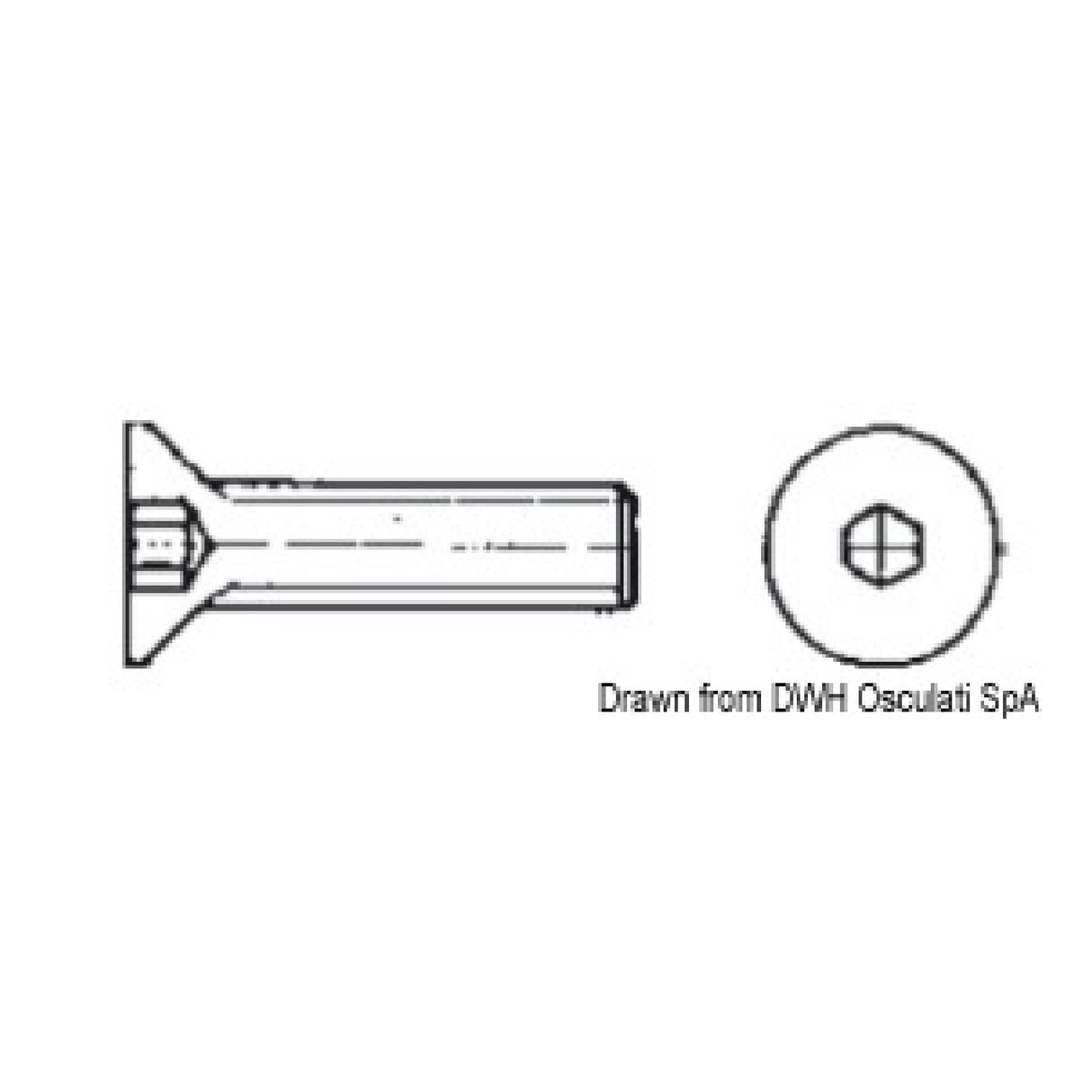 Tornillos de cabeza avellanada con hexágono interior Osculati, UNI 5933 DIN 7991 A4-7991-03X012