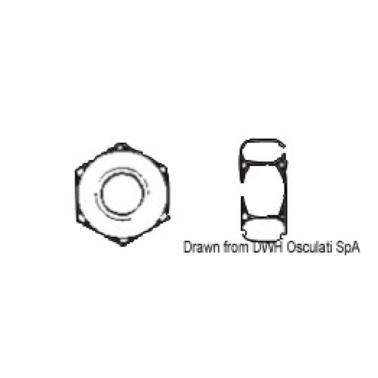 Osculati Sechskantmuttern, UNI 5588 DIN 934 A4-934-03