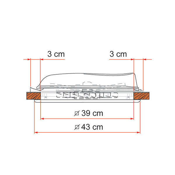 Fiamma Oblo Vent 40 trasparente Crystal 40 X 40 FIAMMA 04328B01D 04328B01D