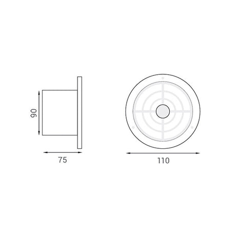 Aspiratore assiale per cucina Camper  110 mm 5W ASP011