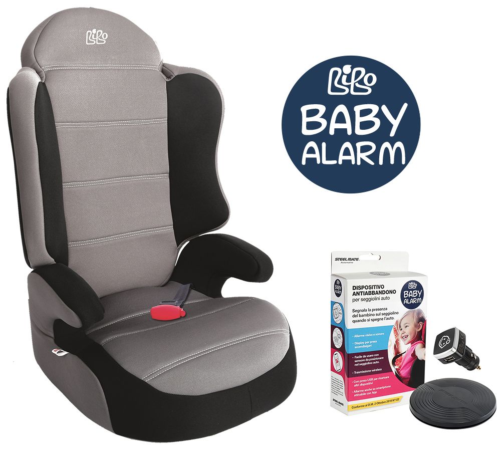 Bibo 1357ALARM Seggiolino con antiabbandono per bambini 15-36 kg mod. Marco grigio