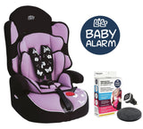 Bibo 1442ALARM Seggiolino con antiabbandono per bambini 9-36 kg mod. Bering lilla farfalle