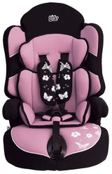 Bibo 1442ALARM Seggiolino con antiabbandono per bambini 9-36 kg mod. Bering lilla farfalle
