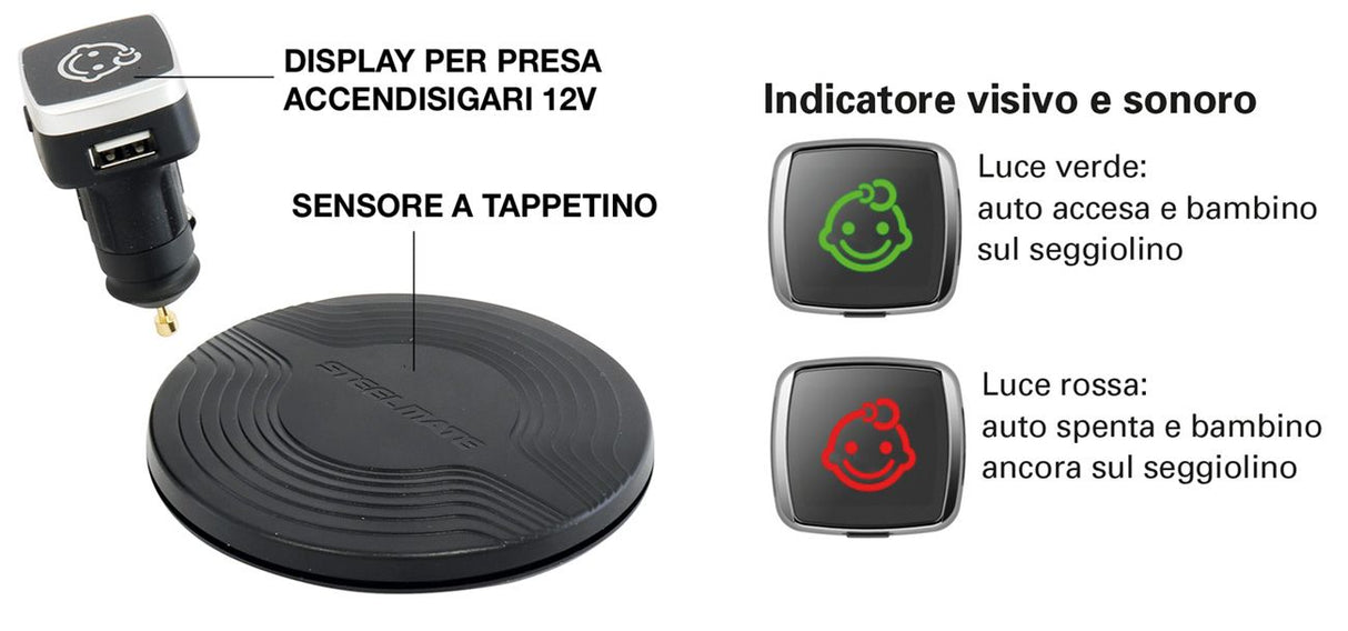 Bibo 1442ALARM Seggiolino con antiabbandono per bambini 9-36 kg mod. Bering lilla farfalle