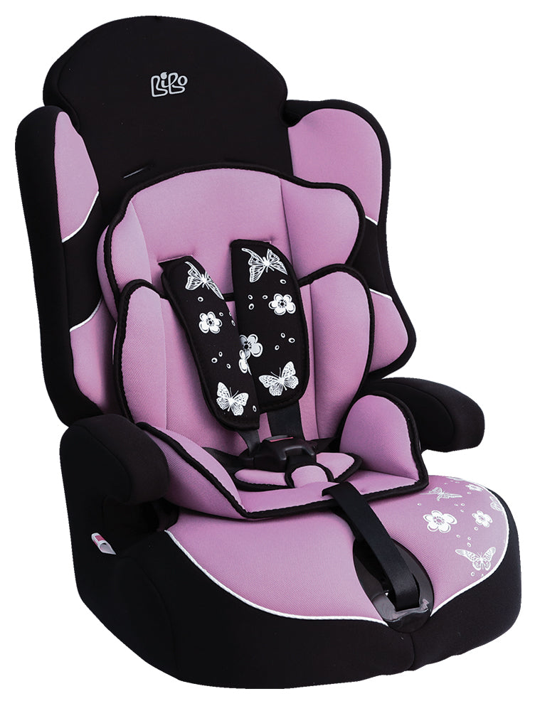 Bibo 1442 Seggiolino di sicurezza per bambini 9-36 kg mod. Bering lilla farfalle