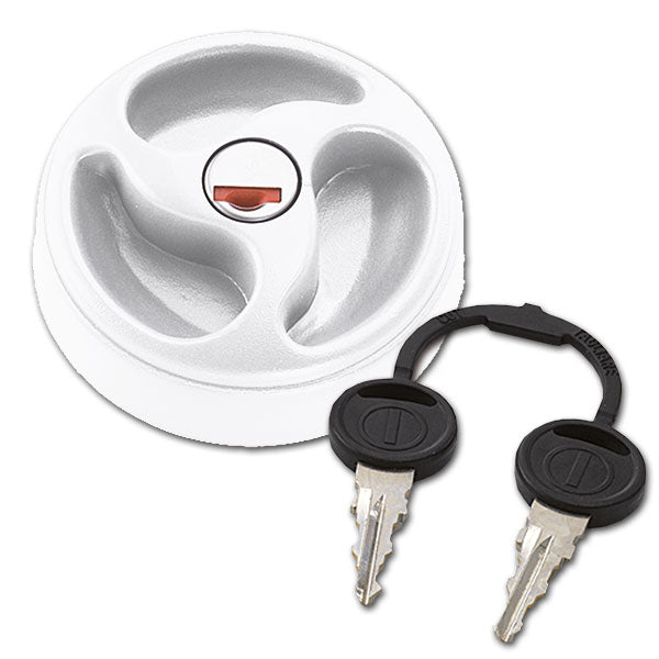 Tapacubos Zadi Blanco de 3 radios con cilindro y llaves