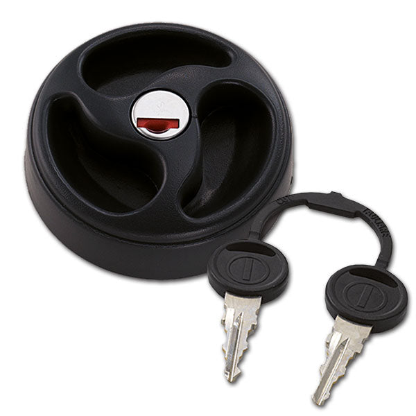 Zadi Black 3-spoke cap with cylinder and keys