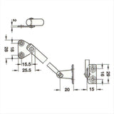 BRA042 Brújula telescópica de acero de 25 cm para puertas de autocaravanas y caravanas