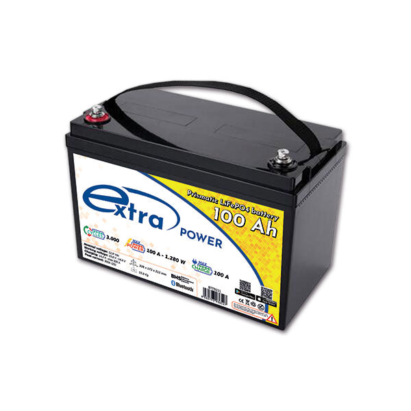 Extra Power 100 Ah Lithium-Batterie für Wohnmobile mit Schraubklemmen