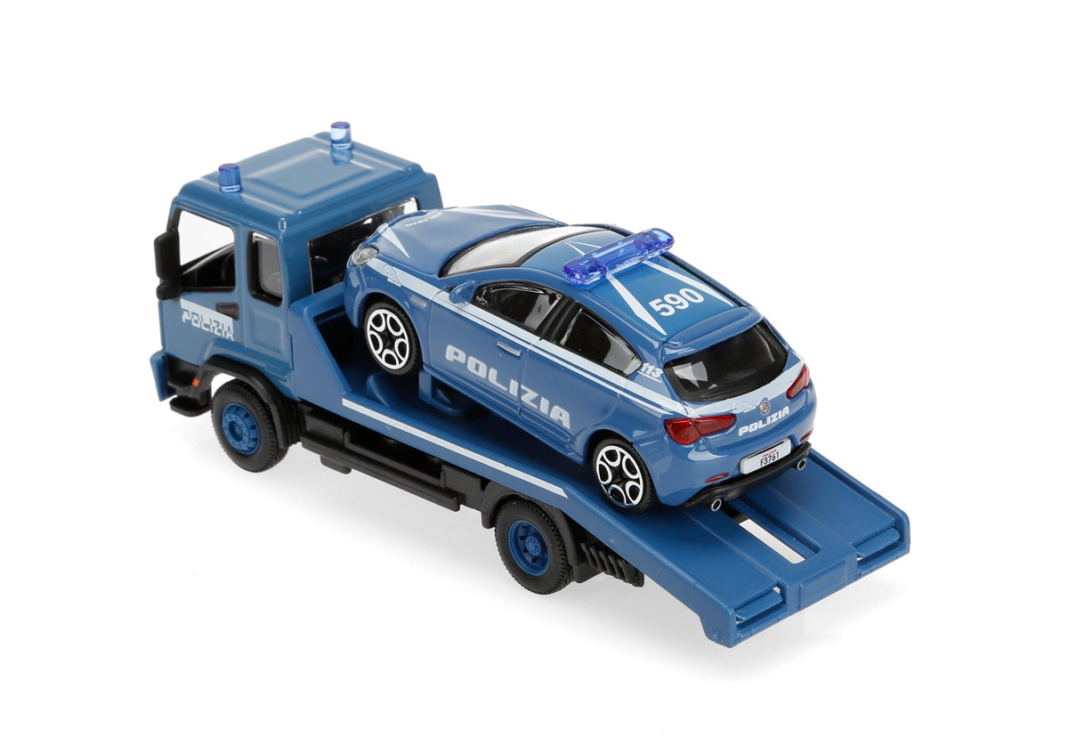 Burago Carro attrezzi Polizia con auto, Burago, scala 1:43