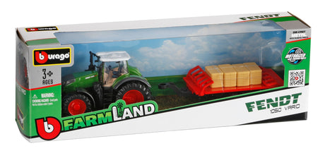 Burago Trattore agricolo con rimorchio assortito, Burago, scala 1:43
