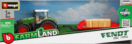 Burago Trattore agricolo con rimorchio assortito, Burago, scala 1:43