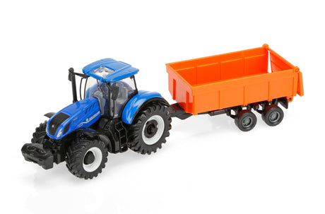 Burago Trattore agricolo con rimorchio assortito, Burago, scala 1:43