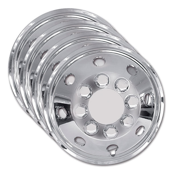 Kit of 4 15'' Chrome Convex Hubcaps for Camper CCR154