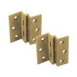 Halbhalsscharnier, gefräst aus satiniertem Messing, 50 x 40 mm, GES - 2 Stück, 8032793932673