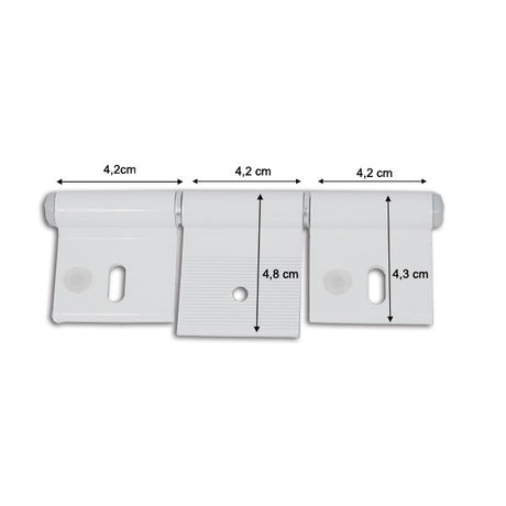 Cerniera alluminio bianco 126 mm 3 fori CER501