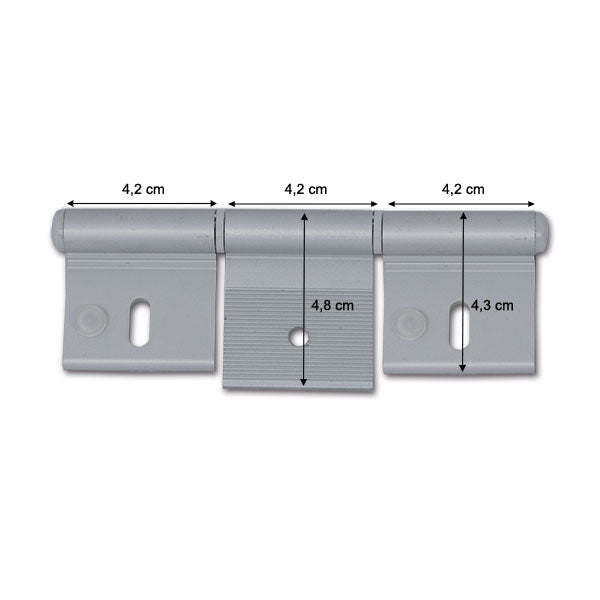 Bisagra de aluminio anodizado 126 mm 3 agujeros CER502