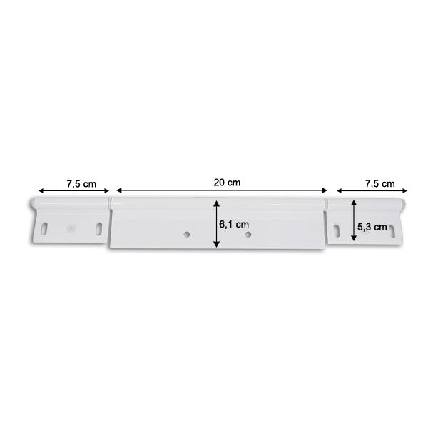 Bisagra de aluminio blanco de 350 mm con 6 agujeros CER503