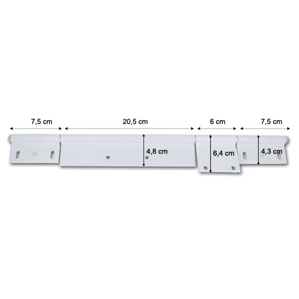 Cerniera alluminio bianco 415 mm 8 fori CER504