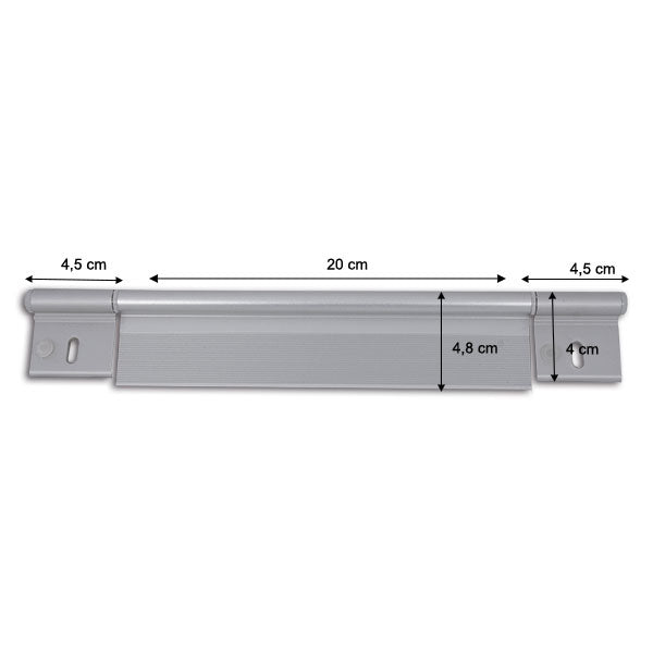 Bisagra de aluminio anodizado de 2 orificios CER505 de 290 mm