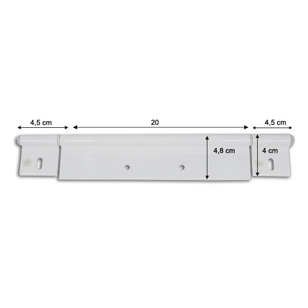 Bisagra de aluminio blanco 290 mm x 4 agujeros CER506