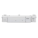 Bisagra de aluminio blanco 290 mm x 4 agujeros CER506
