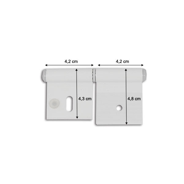 Cerniera alluminio bianco 84 mm 2 fori CER507