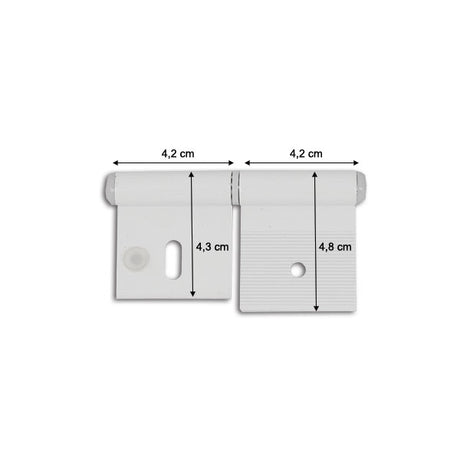 Cerniera alluminio bianco 84 mm 2 fori CER507