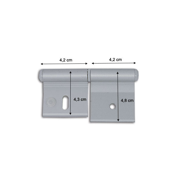 Bisagra de aluminio anodizado de 2 orificios de 84 mm CER508