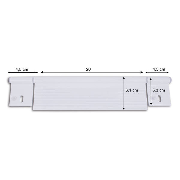 Bisagra de aluminio blanco de 2 orificios CER509 de 290 mm