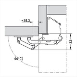 GES CER606 90° Gepolstertes Klappscharnier