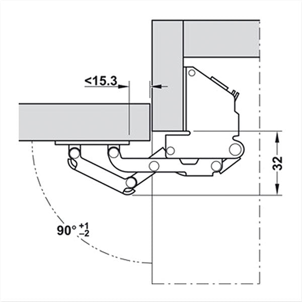 GES CER607 180° Cushioned Flap Hinge