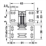 GES CER607 180° Gepolstertes Klappenscharnier