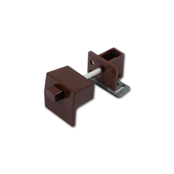 Cerradura de botón marrón para puertas de autocaravana - CHR037 Sistema de empuje para muebles de autocaravana