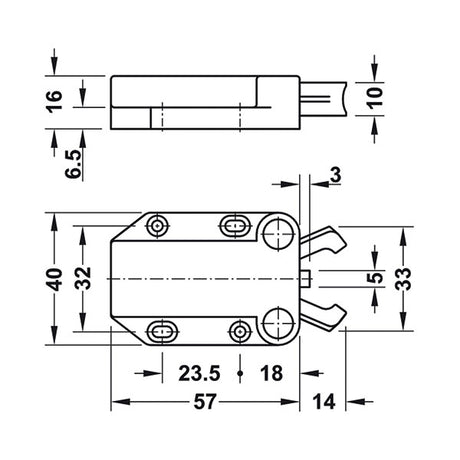 Chiusura push marrone per antine CHR43M