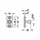 Brown push lock for CHR43M doors