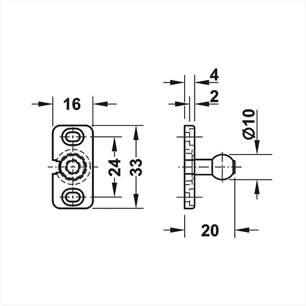 Chiusura push nera per antine CHR43N