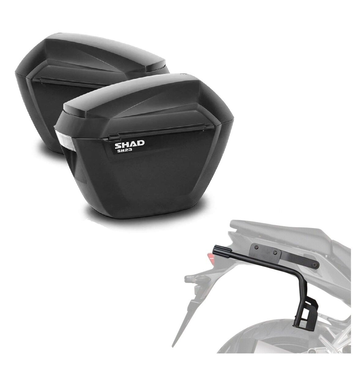 KIT VALIGIE LATERALI SHAD SH23 + TELAIO 3P SYSTEM KAWASAKI NINJA 650 2017