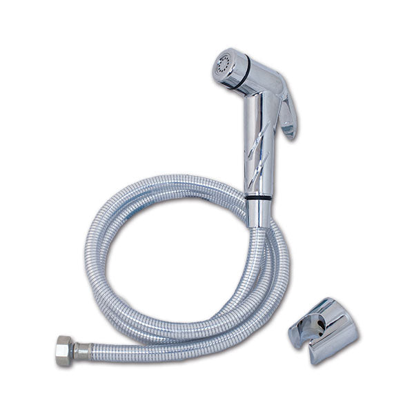 Kit doccia a pulsante con tubo cromato DCE032K