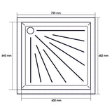 Plato de ducha en PST 645 x 600 x 50 mm DCP102