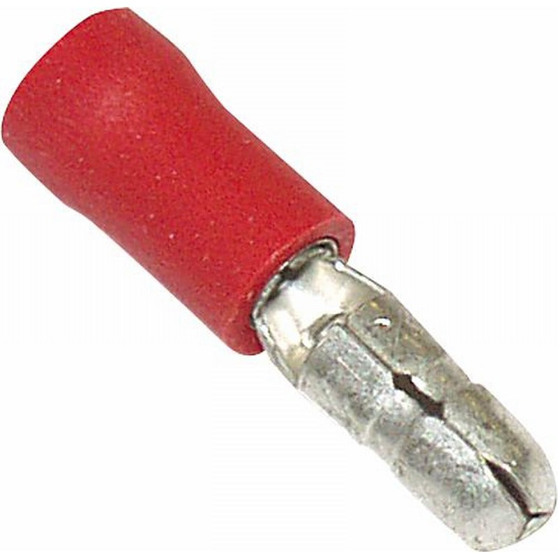 Scatola 100Pz Faston Cilindrico Isolato Maschio Rosso