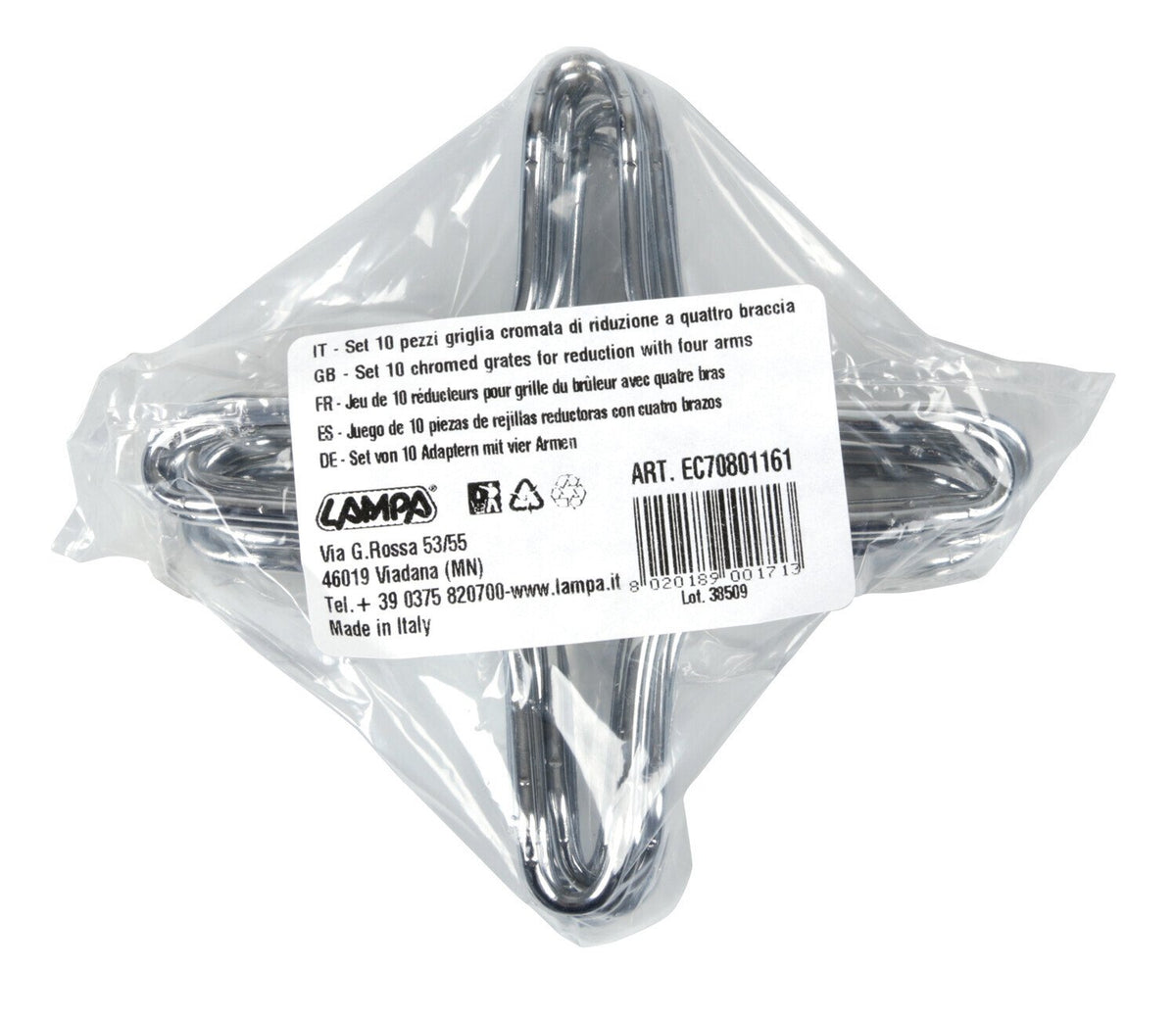 Lampa Set 10 pezzi griglia cromata di riduzione per fornelli a quattro braccia EC70801161