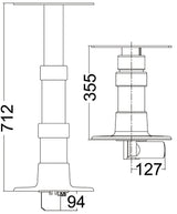Gamba Tavolo Elettrica Osculati 12V 355-712mm - Regolazione Automatica
